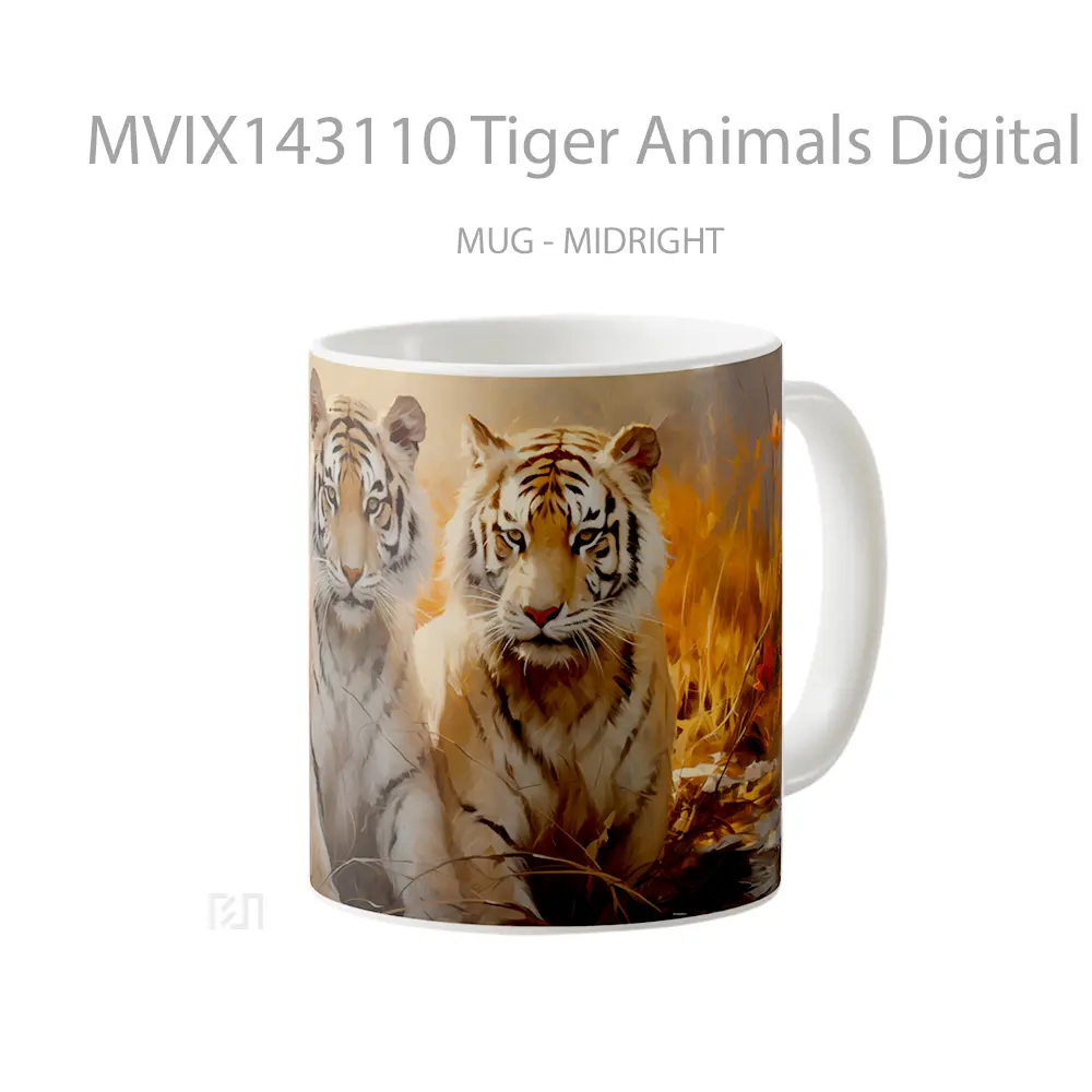 Mug Tiger Animals Digital Art Gelas Hewan Lucu - All-side / Desain