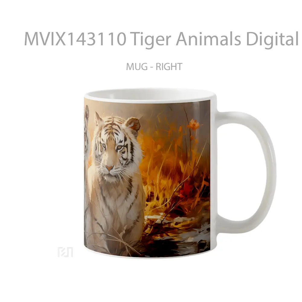Mug Tiger Animals Digital Art Gelas Hewan Lucu - All-side / Desain