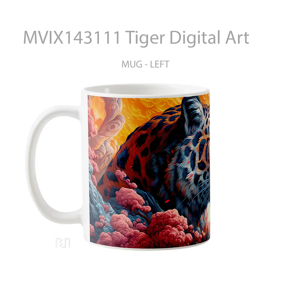 Mug Tiger Digital Art Gelas Hewan Lucu - All-side / Desain