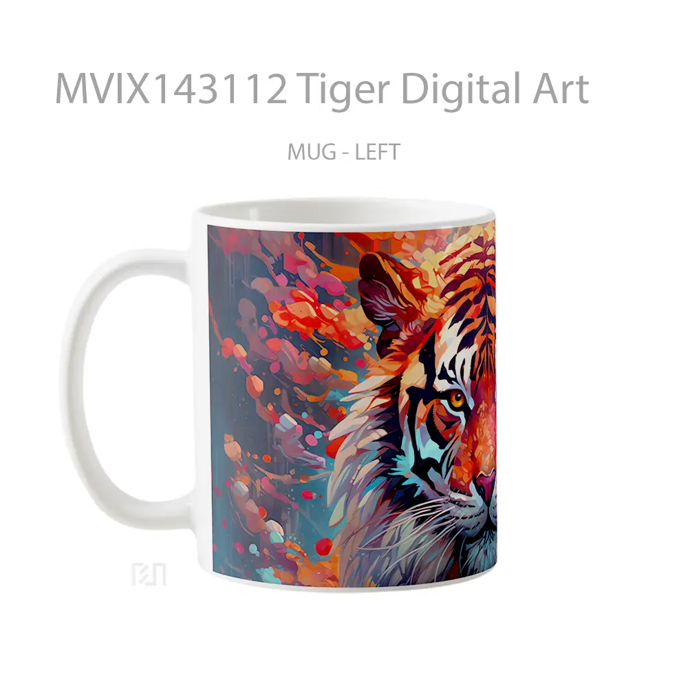 Mug Tiger Digital Art Gelas Hewan Lucu - All-side / Desain