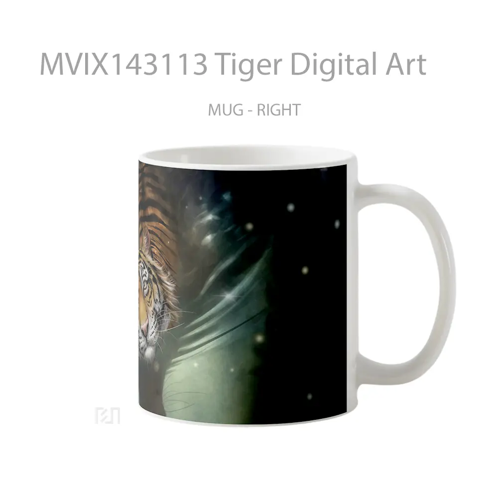 Mug Tiger Digital Art Gelas Hewan Lucu - All-side / Desain