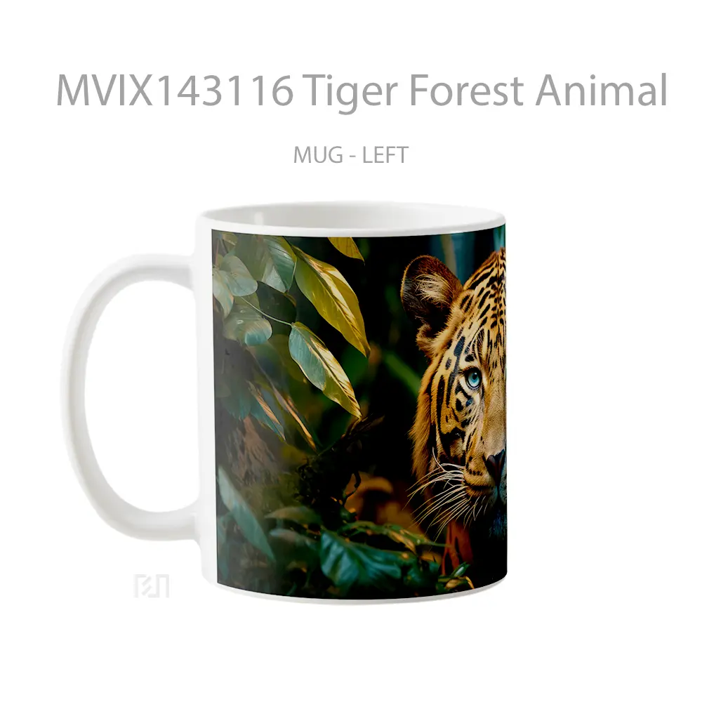 Mug Tiger Forest Animal Gelas Hewan Lucu - All-side / Desain