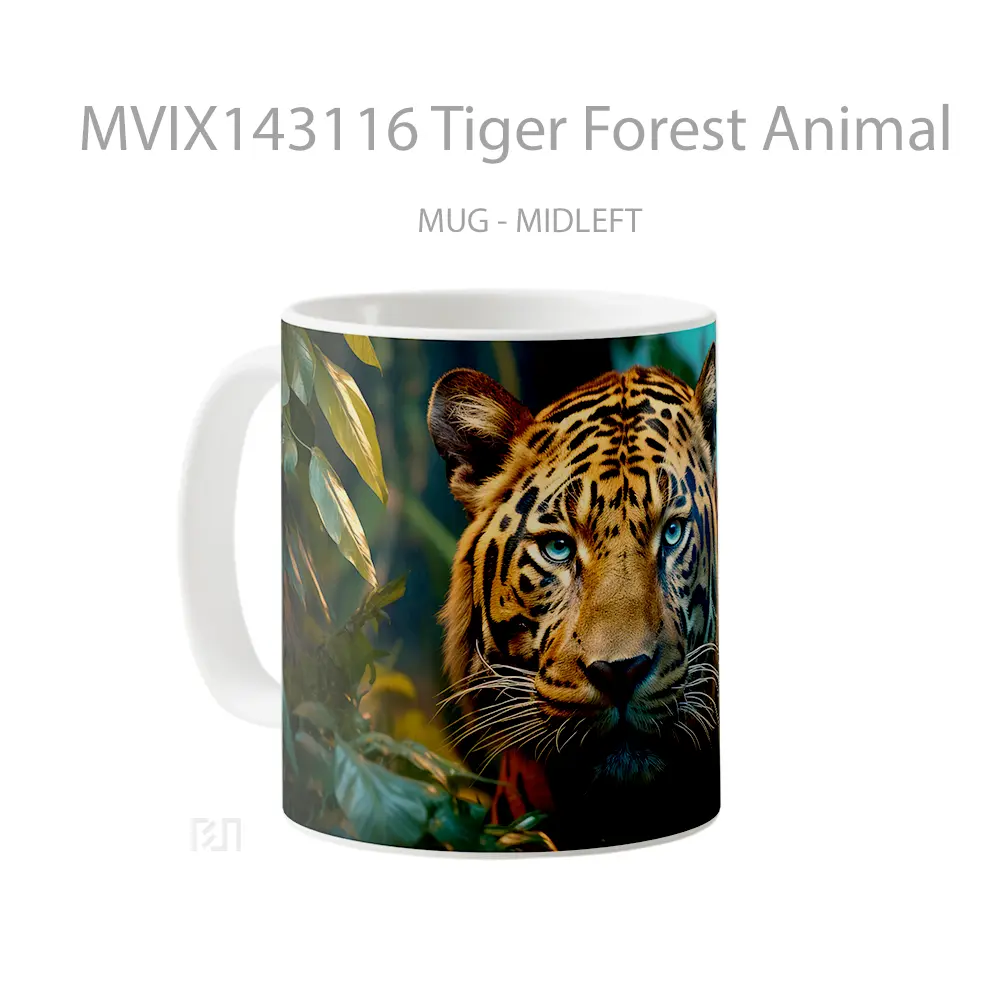 Mug Tiger Forest Animal Gelas Hewan Lucu - All-side / Desain
