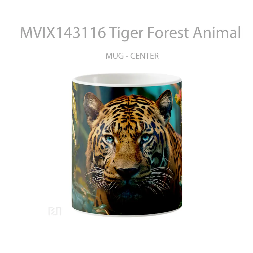 Mug Tiger Forest Animal Gelas Hewan Lucu