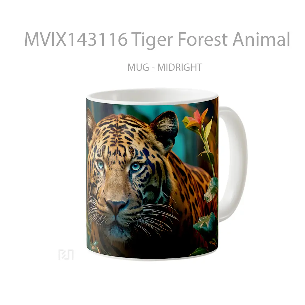 Mug Tiger Forest Animal Gelas Hewan Lucu - All-side / Desain