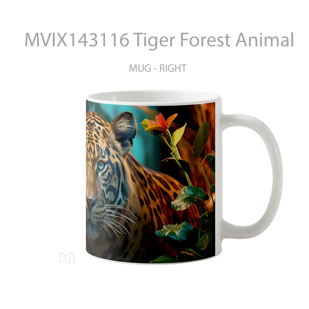 Mug Tiger Forest Animal Gelas Hewan Lucu - All-side / Desain