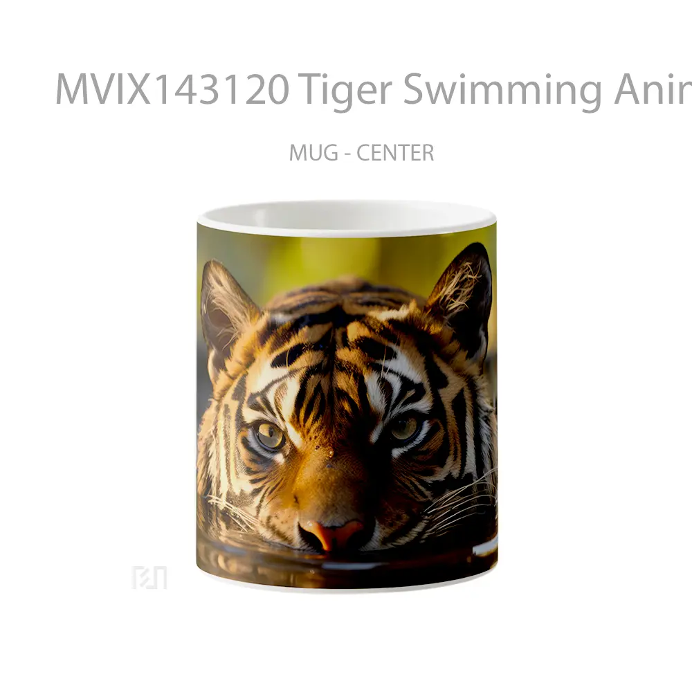 Mug Tiger Swimming Animal Gelas Hewan Lucu