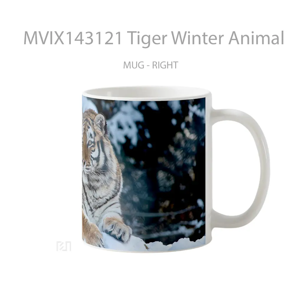 Mug Tiger Winter Animal Gelas Hewan Lucu - All-side / Desain