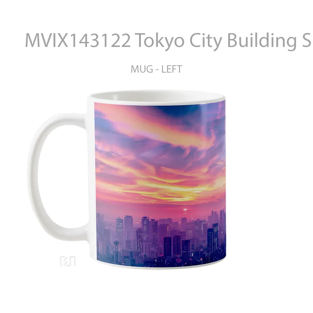 Mug Tokyo City Building Sunset Landscape Scenery Gelas Pemandangan Alam - All-side / Desain