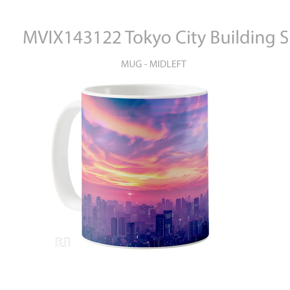 Mug Tokyo City Building Sunset Landscape Scenery Gelas Pemandangan Alam - All-side / Desain