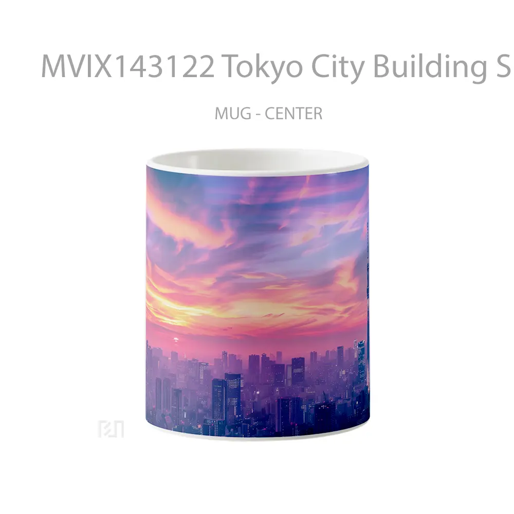 Mug Tokyo City Building Sunset Landscape Scenery Gelas Pemandangan Alam