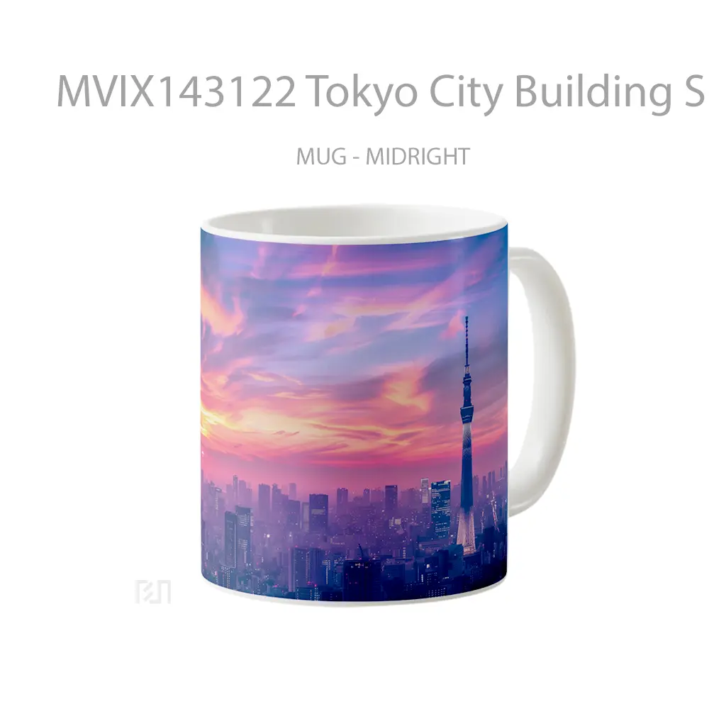 Mug Tokyo City Building Sunset Landscape Scenery Gelas Pemandangan Alam - All-side / Desain