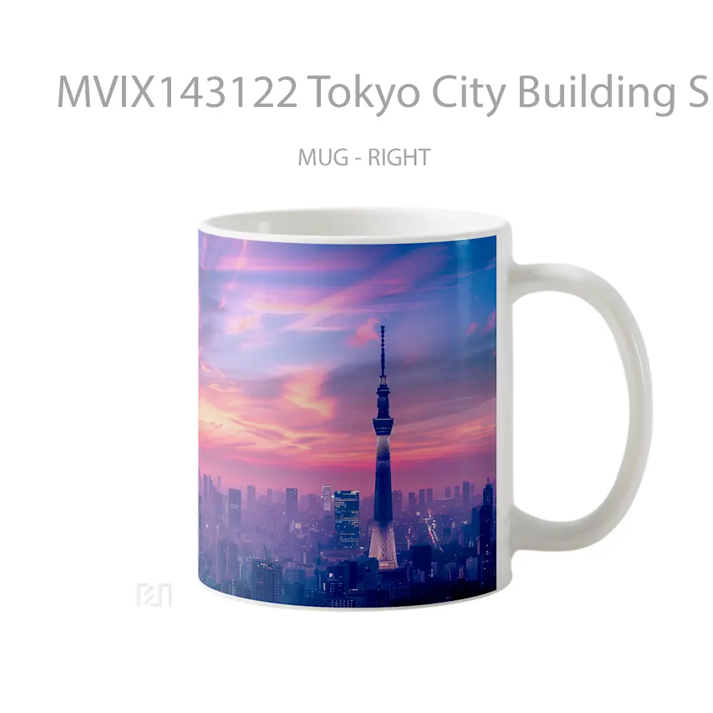 Mug Tokyo City Building Sunset Landscape Scenery Gelas Pemandangan Alam - All-side / Desain