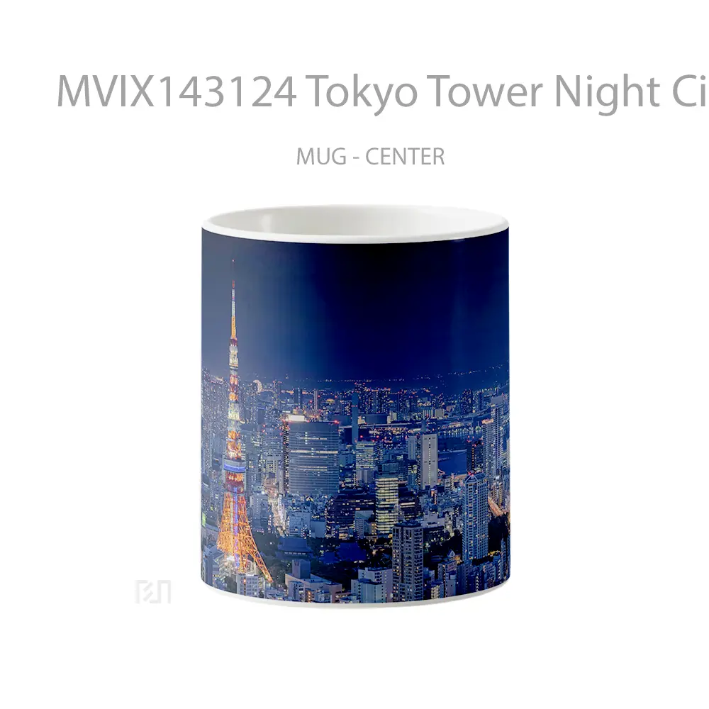 Mug Tokyo Tower Night City Scenery Gelas Keramik Unik
