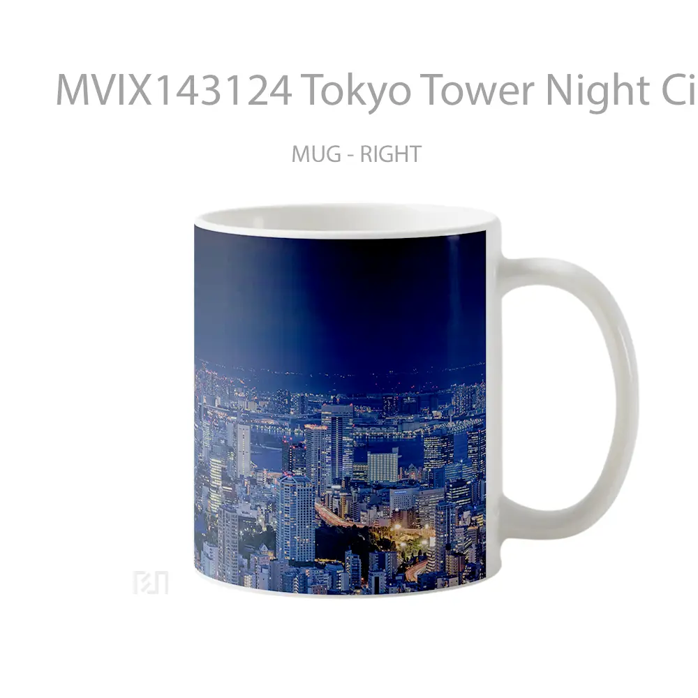 Mug Tokyo Tower Night City Scenery Gelas Keramik Unik - All-side / Desain