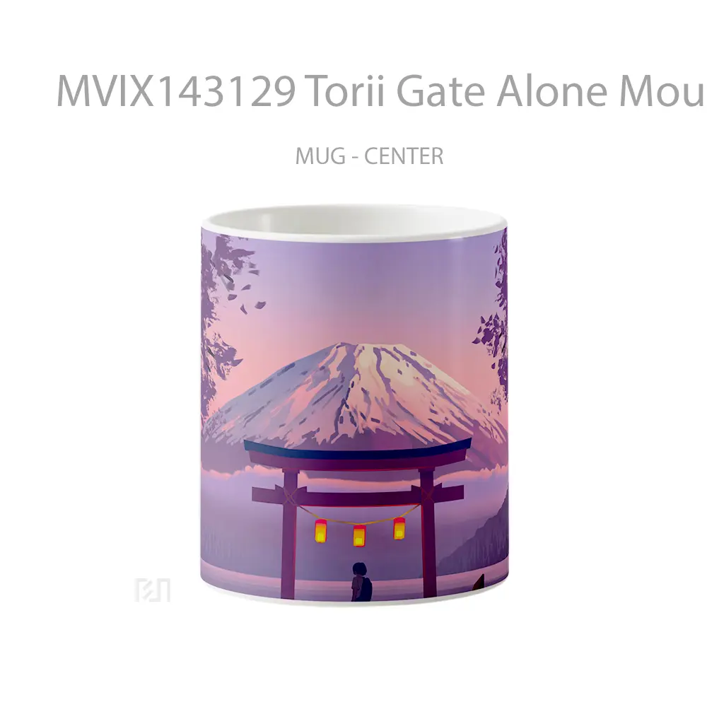 Mug Torii Gate Alone Mountain Scenery Digital Ar Gelas Pemandangan Alam
