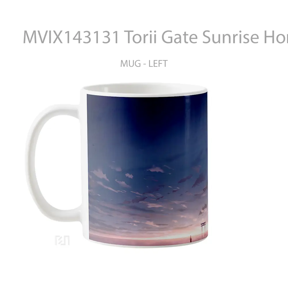 Mug Torii Gate Sunrise Horizon Scenery Gelas Pemandangan Alam - All-side / Desain