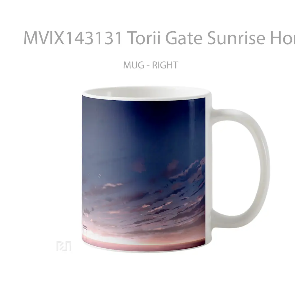 Mug Torii Gate Sunrise Horizon Scenery Gelas Pemandangan Alam - All-side / Desain