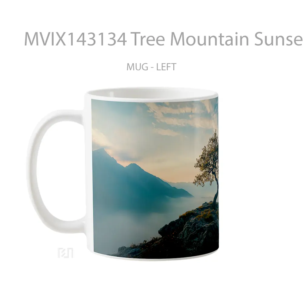 Mug Tree Mountain Sunset Nature Scenery Gelas Pemandangan Alam - All-side / Desain
