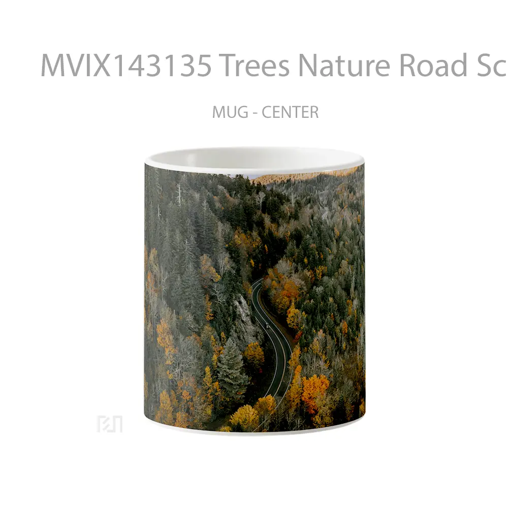 Mug Trees Nature Road Scenery Aerial View Gelas Keramik Unik