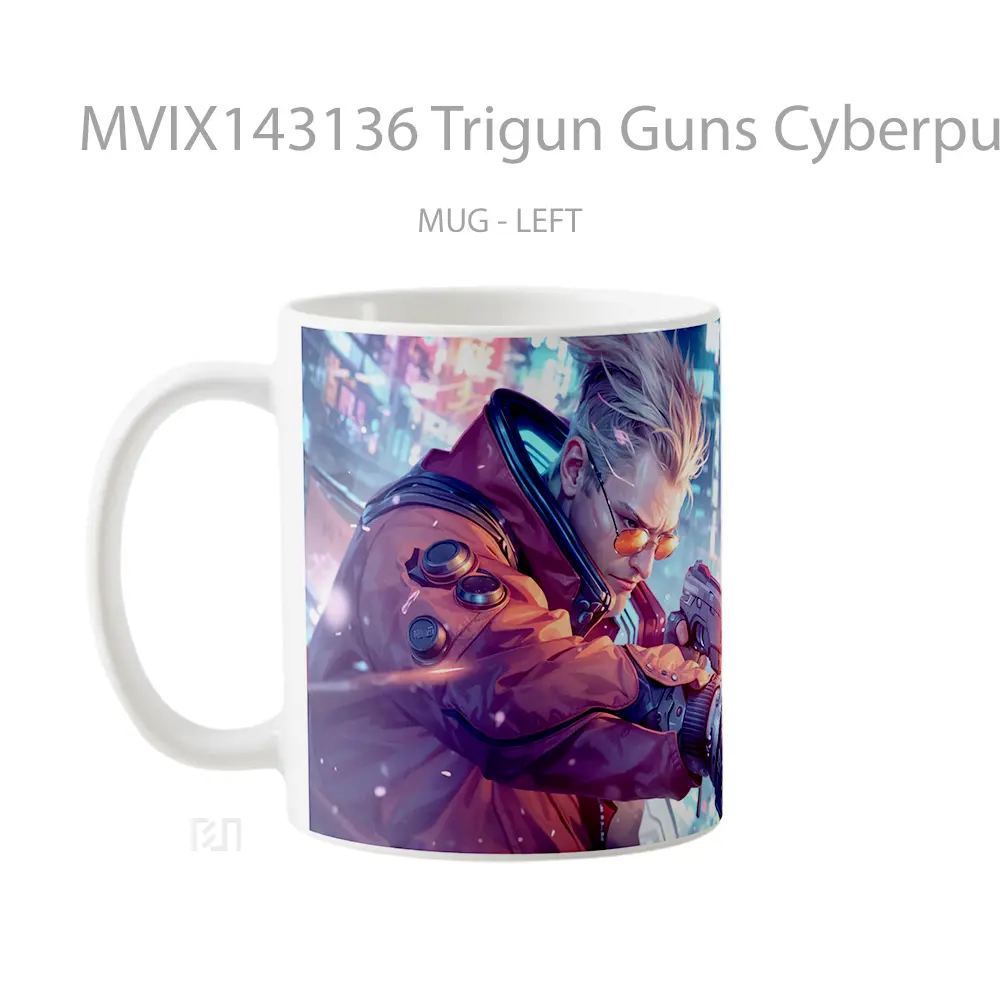 Mug Trigun Guns Cyberpunk Vash Stampede Anime Sci Fi Cangkir Anime - All-side / Desain