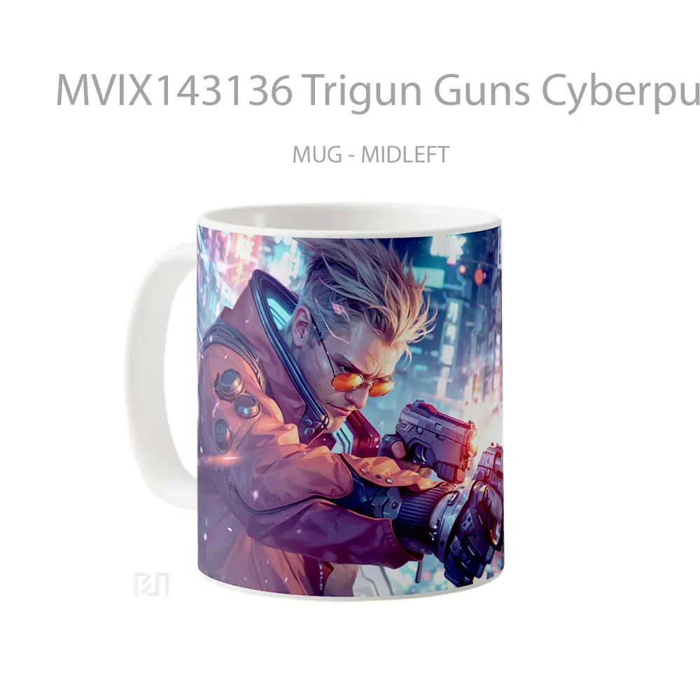 Mug Trigun Guns Cyberpunk Vash Stampede Anime Sci Fi Cangkir Anime - All-side / Desain