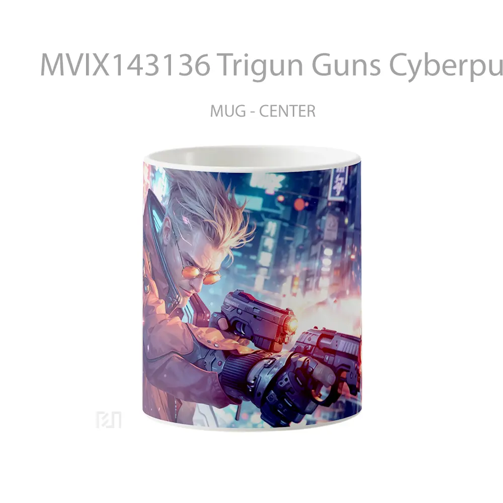 Mug Trigun Guns Cyberpunk Vash Stampede Anime Sci Fi Cangkir Anime