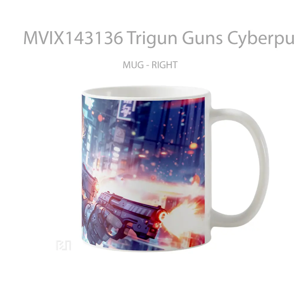 Mug Trigun Guns Cyberpunk Vash Stampede Anime Sci Fi Cangkir Anime - All-side / Desain