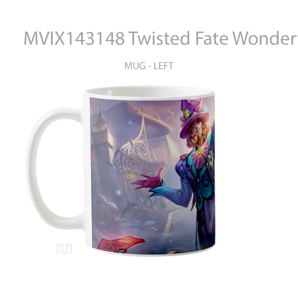Mug Twisted Fate Wondertown Skin Lol Wild Rift Splash Art Cangkir Gamer - All-side / Desain