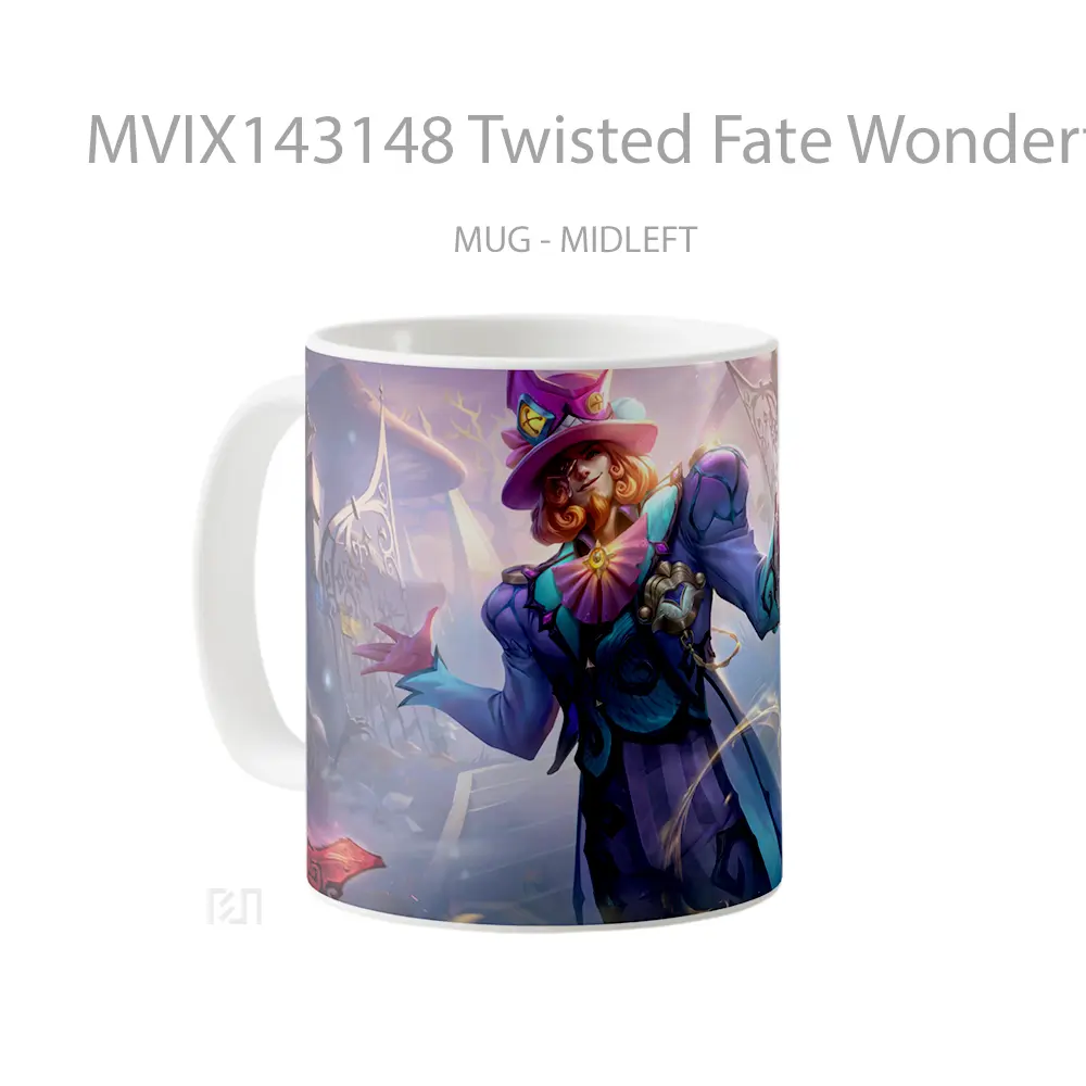 Mug Twisted Fate Wondertown Skin Lol Wild Rift Splash Art Cangkir Gamer - All-side / Desain
