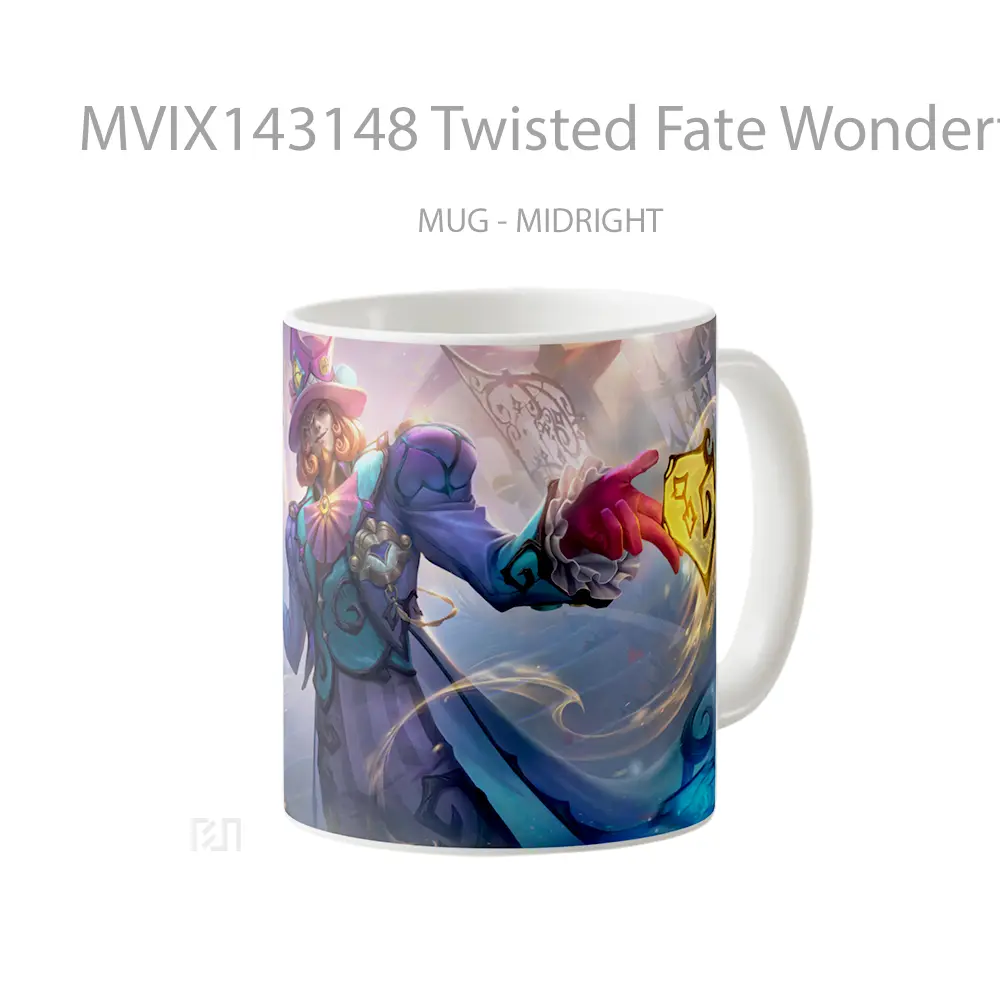 Mug Twisted Fate Wondertown Skin Lol Wild Rift Splash Art Cangkir Gamer - All-side / Desain