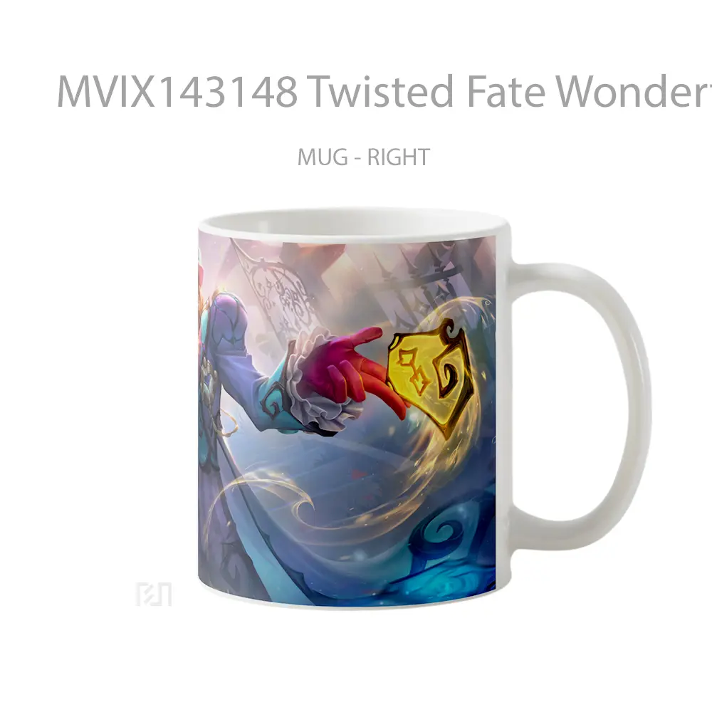 Mug Twisted Fate Wondertown Skin Lol Wild Rift Splash Art Cangkir Gamer - All-side / Desain