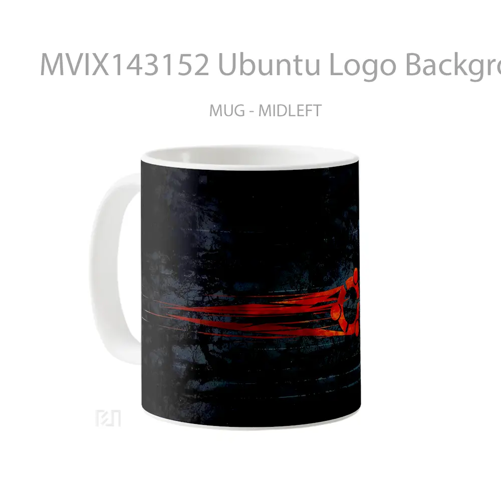 Mug Ubuntu Logo Background Digital Art Gelas Keramik Unik - All-side / Desain