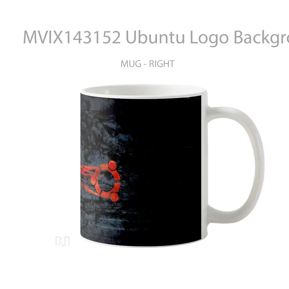 Mug Ubuntu Logo Background Digital Art Gelas Keramik Unik - All-side / Desain