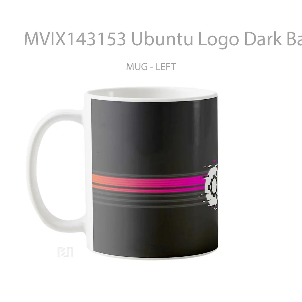 Mug Ubuntu Logo Dark Background Digital Art Gelas Keramik Unik - All-side / Desain