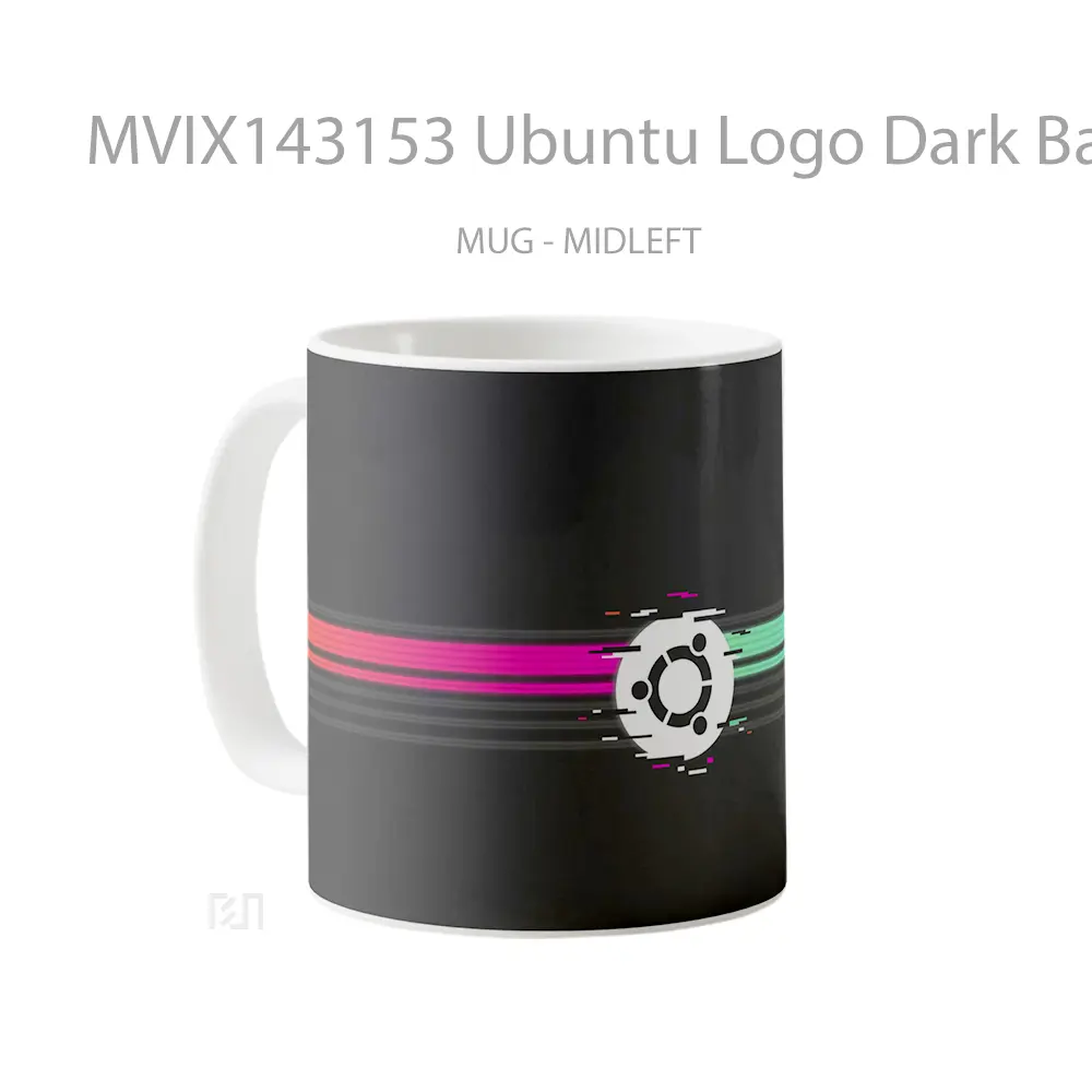 Mug Ubuntu Logo Dark Background Digital Art Gelas Keramik Unik - All-side / Desain