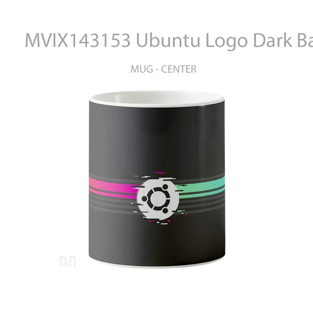 Mug Ubuntu Logo Dark Background Digital Art Gelas Keramik Unik