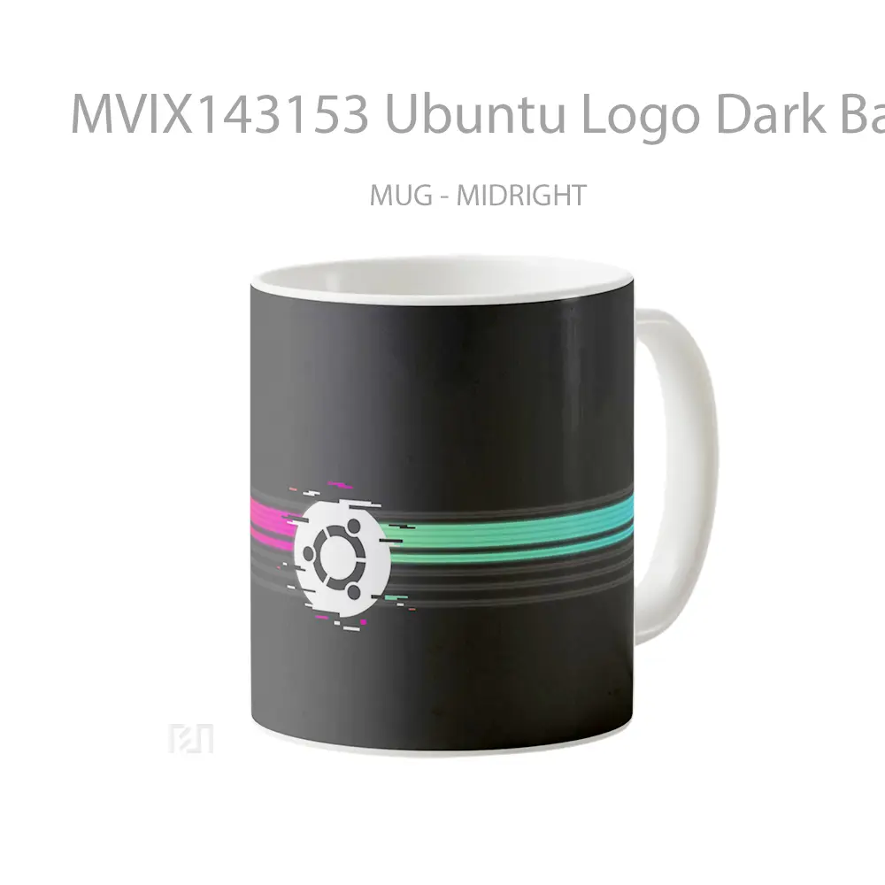 Mug Ubuntu Logo Dark Background Digital Art Gelas Keramik Unik - All-side / Desain