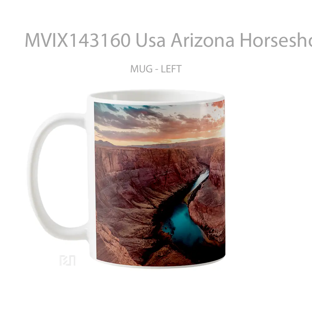 Mug Usa Arizona Horseshoe Bend Scenery Colorado River Rock Formation Gelas Keramik Unik - All-side / Desain