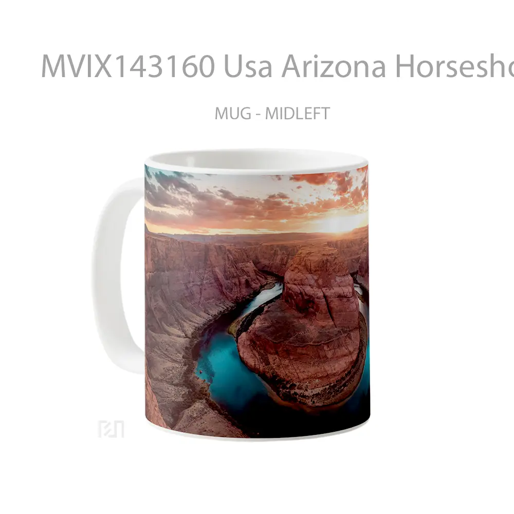 Mug Usa Arizona Horseshoe Bend Scenery Colorado River Rock Formation Gelas Keramik Unik - All-side / Desain