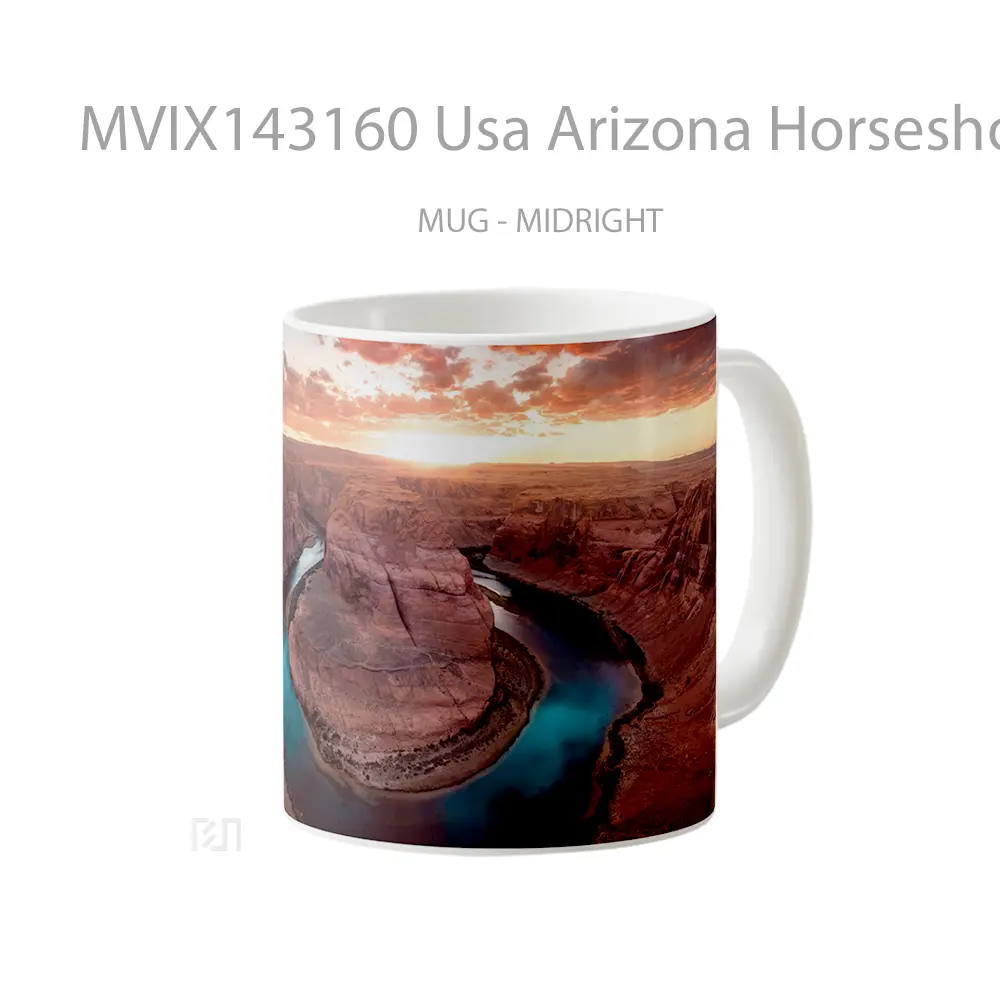 Mug Usa Arizona Horseshoe Bend Scenery Colorado River Rock Formation Gelas Keramik Unik - All-side / Desain