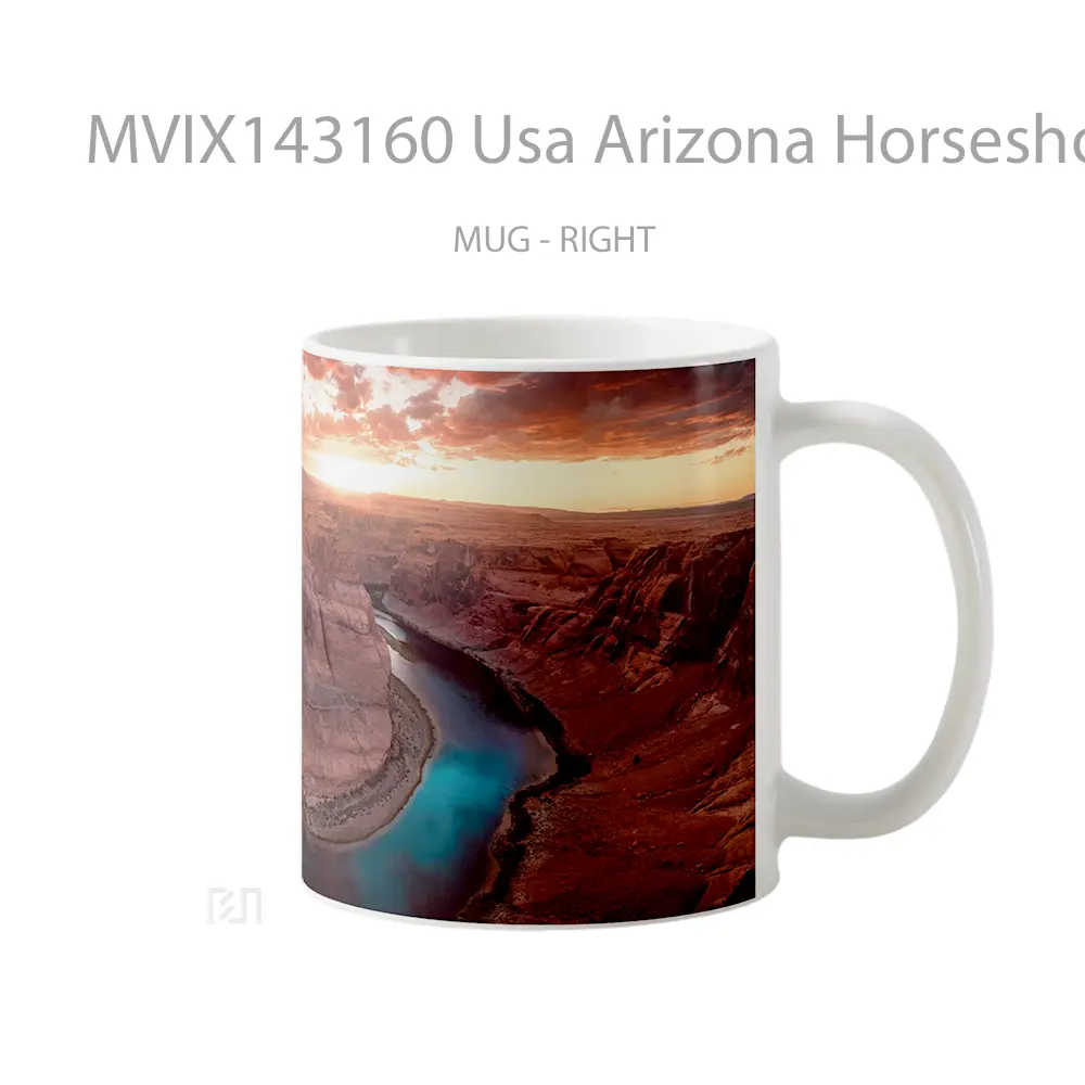 Mug Usa Arizona Horseshoe Bend Scenery Colorado River Rock Formation Gelas Keramik Unik - All-side / Desain