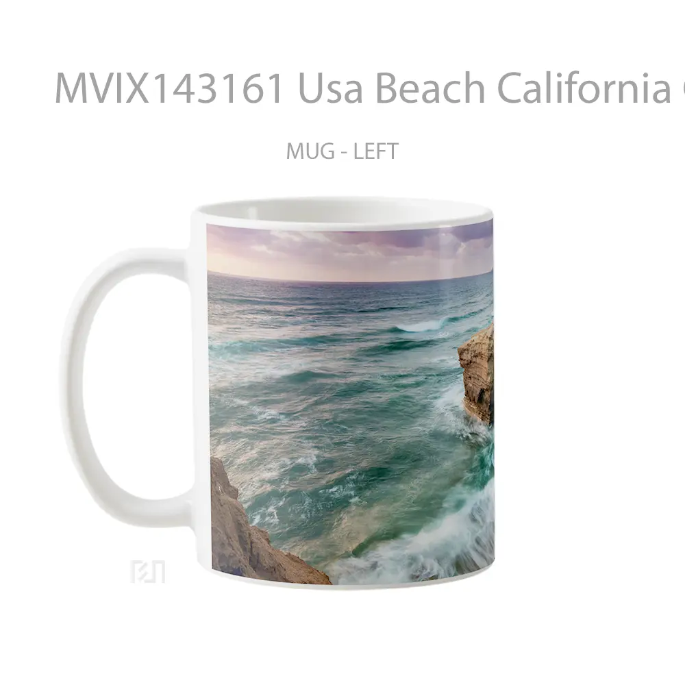 Mug Usa Beach California Corona Del Mar Scenery Gelas Pemandangan Alam - All-side / Desain