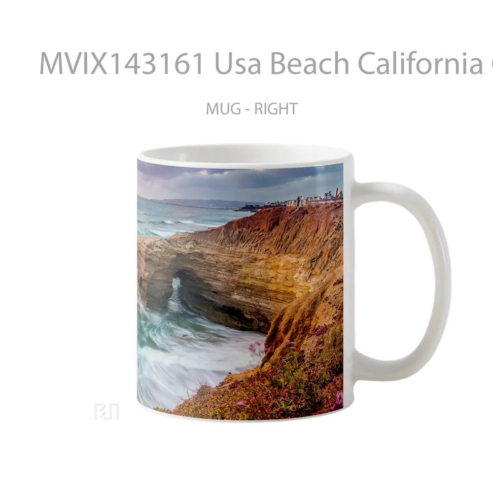 Mug Usa Beach California Corona Del Mar Scenery Gelas Pemandangan Alam - All-side / Desain