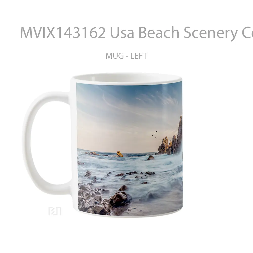 Mug Usa Beach Scenery Corona Del Mar California Gelas Pemandangan Alam - All-side / Desain