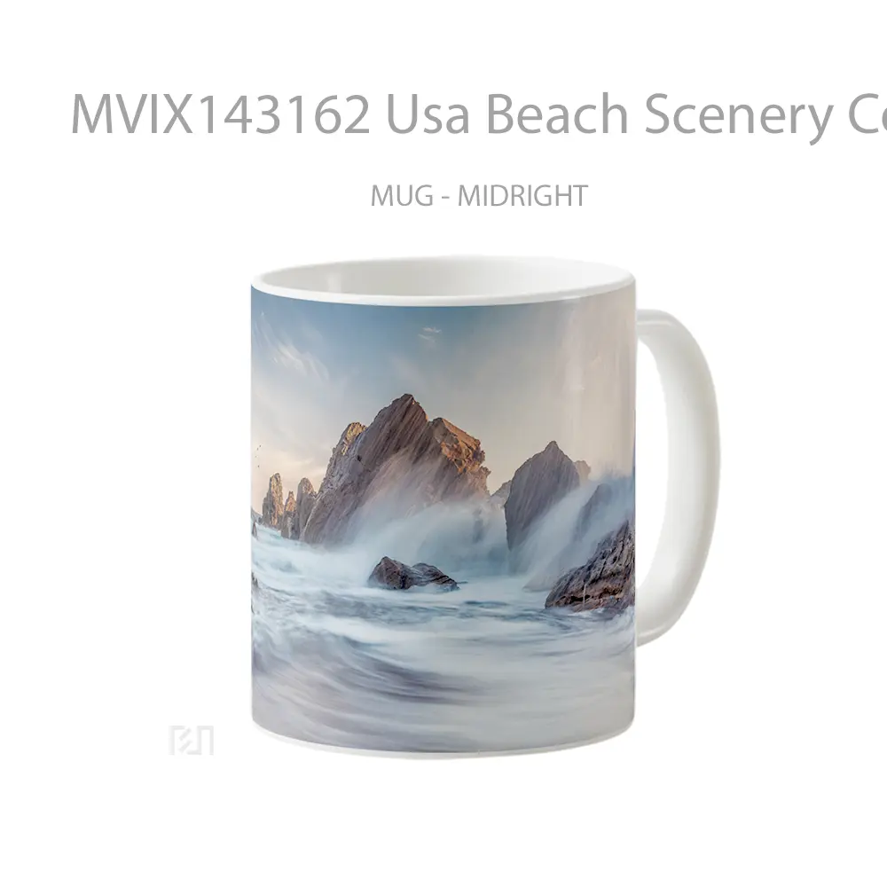 Mug Usa Beach Scenery Corona Del Mar California Gelas Pemandangan Alam - All-side / Desain