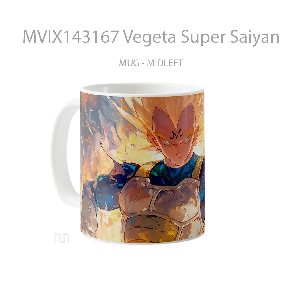 Mug Vegeta Super Saiyan Majin Mark Dragon Ball Cangkir Anime - All-side / Desain