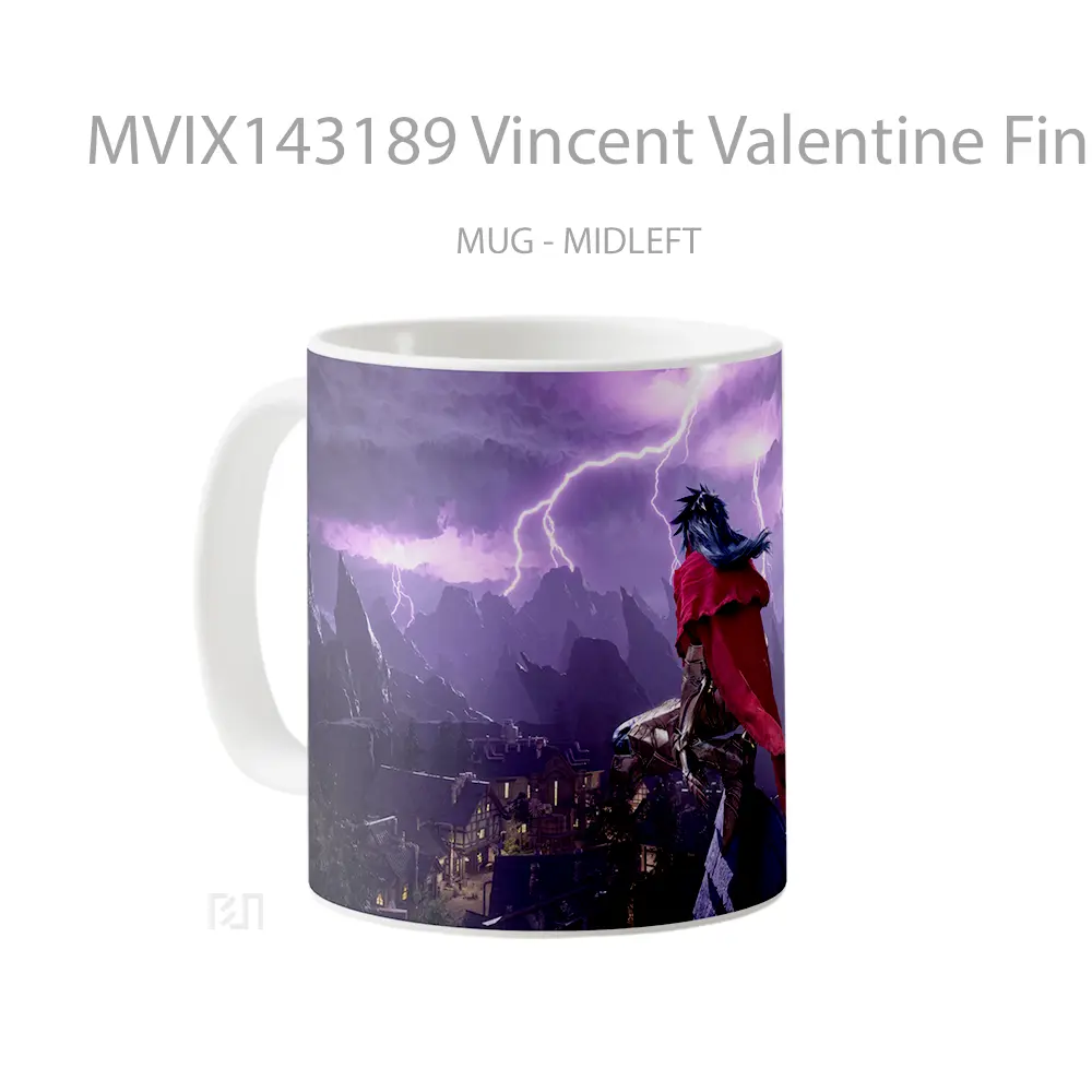 Mug Vincent Valentine Final Fantasy 7 Remake Rebirth Gelas Keramik Unik - All-side / Desain