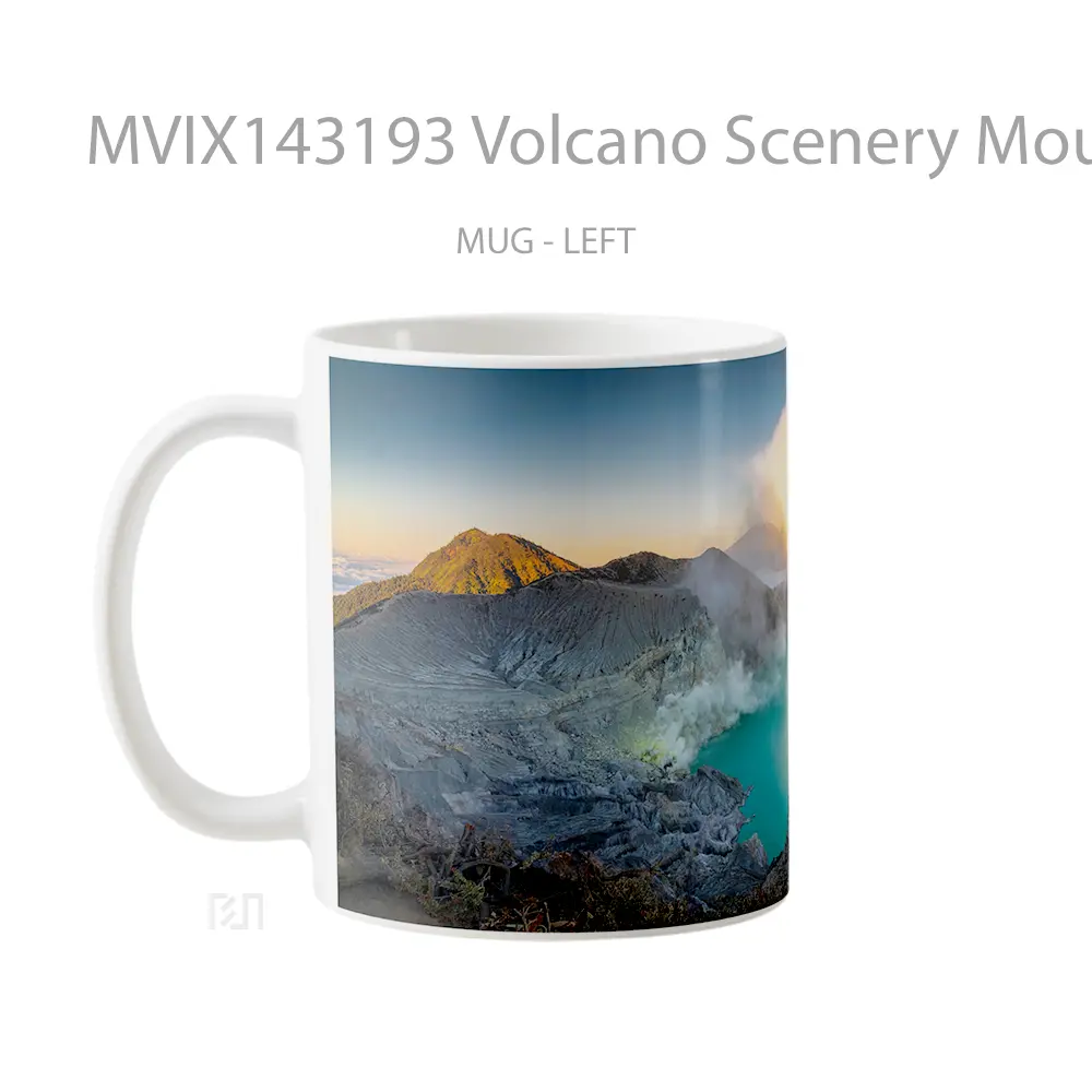 Mug Volcano Scenery Mount Injen Indonesia Gelas Keramik Unik - All-side / Desain