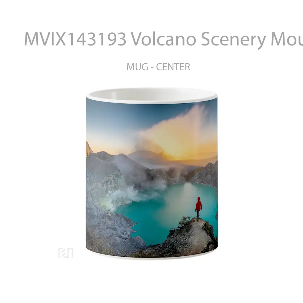 Mug Volcano Scenery Mount Injen Indonesia Gelas Keramik Unik